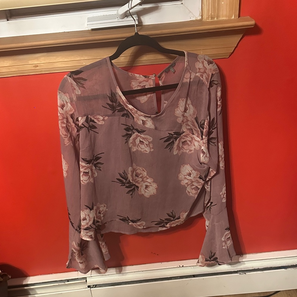 Charlotte Russe Mauve Floral Blouse